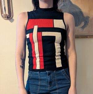 Geometric sleeveless top